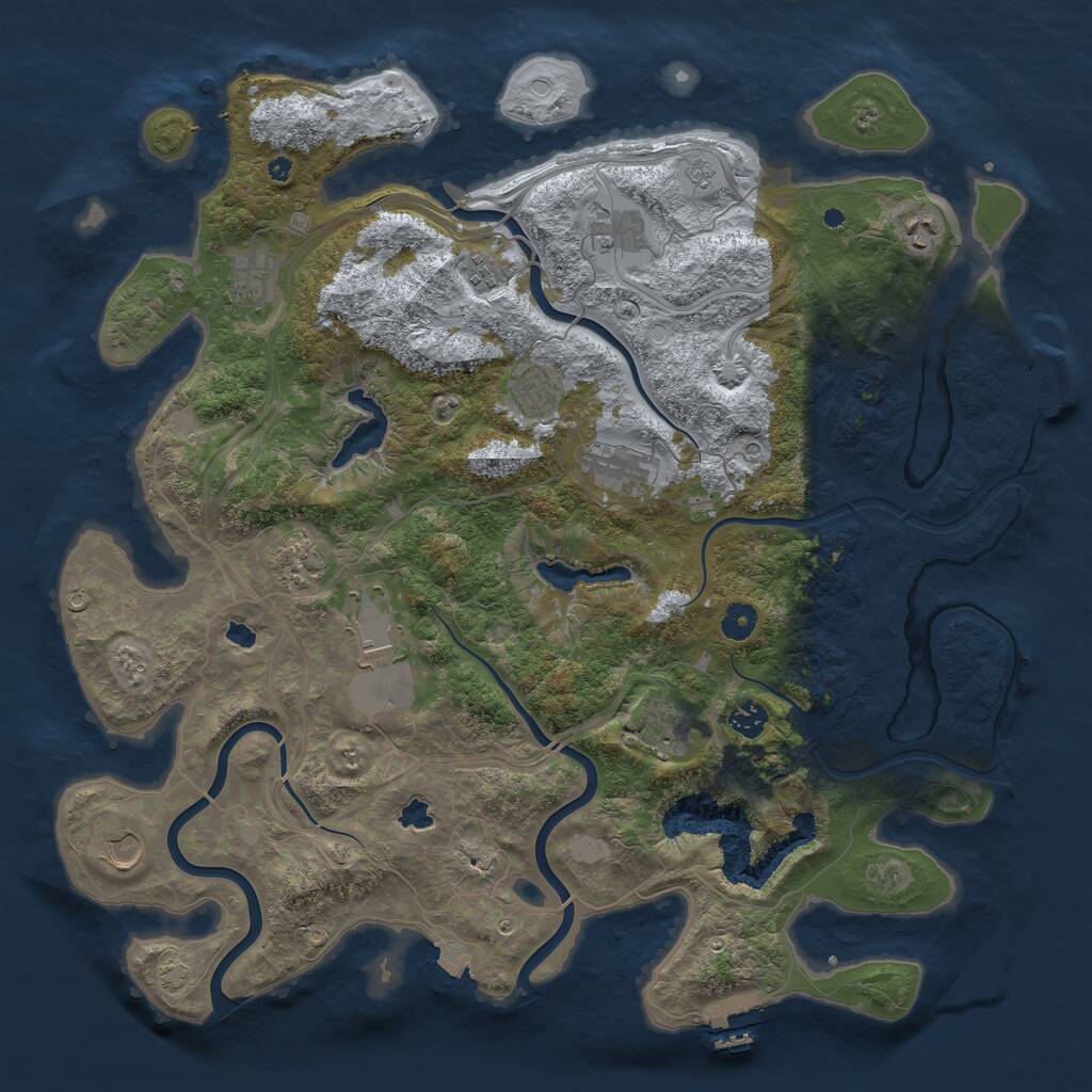 Rust Map: Procedural Map, Size: 4500, Seed: 526289800, 17 Monuments