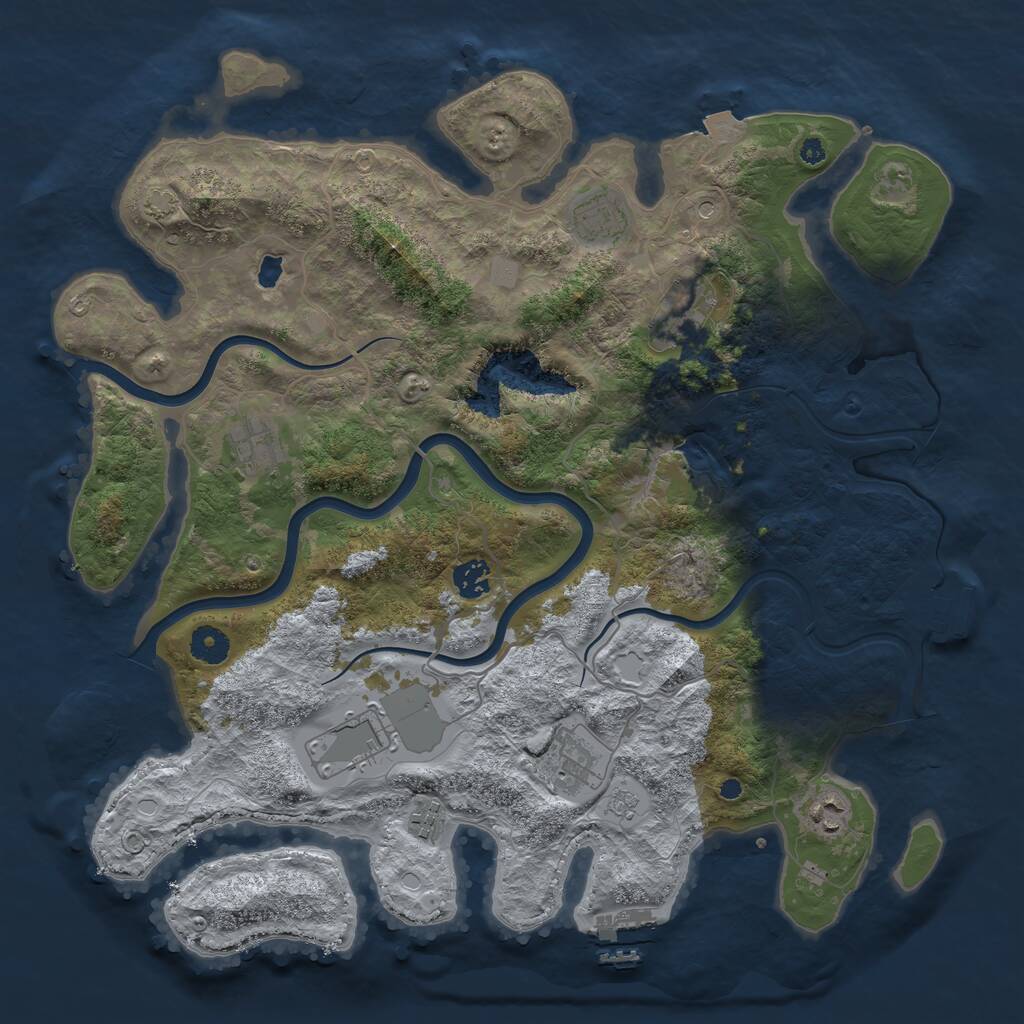 Rust Map: Procedural Map, Size: 4000, Seed: 20020, 14 Monuments