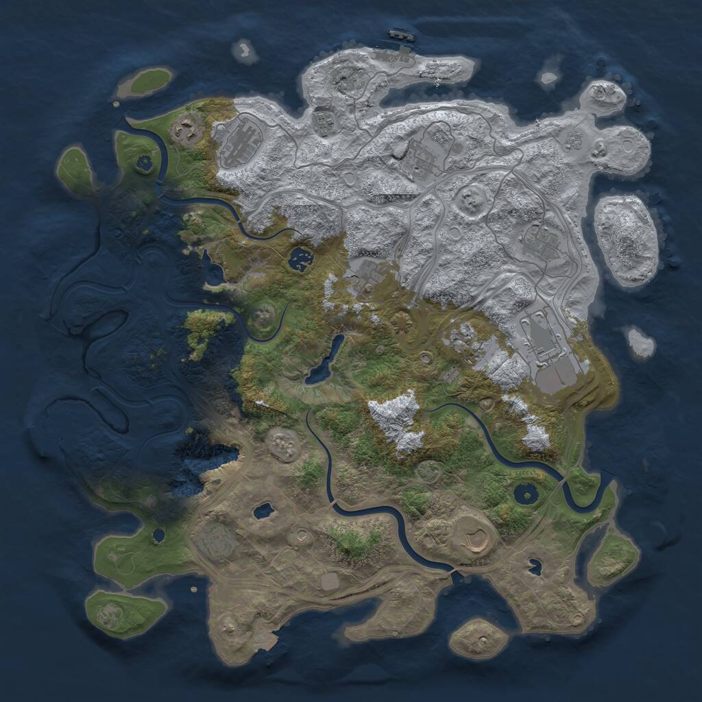 Rust Map: Procedural Map, Size: 4500, Seed: 1727877029, 17 Monuments