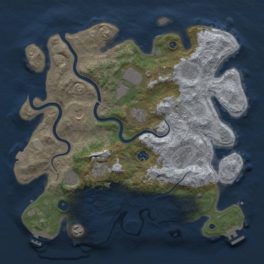 Rust Map: Procedural Map, Size: 3750, Seed: 1165620138, 16 Monuments