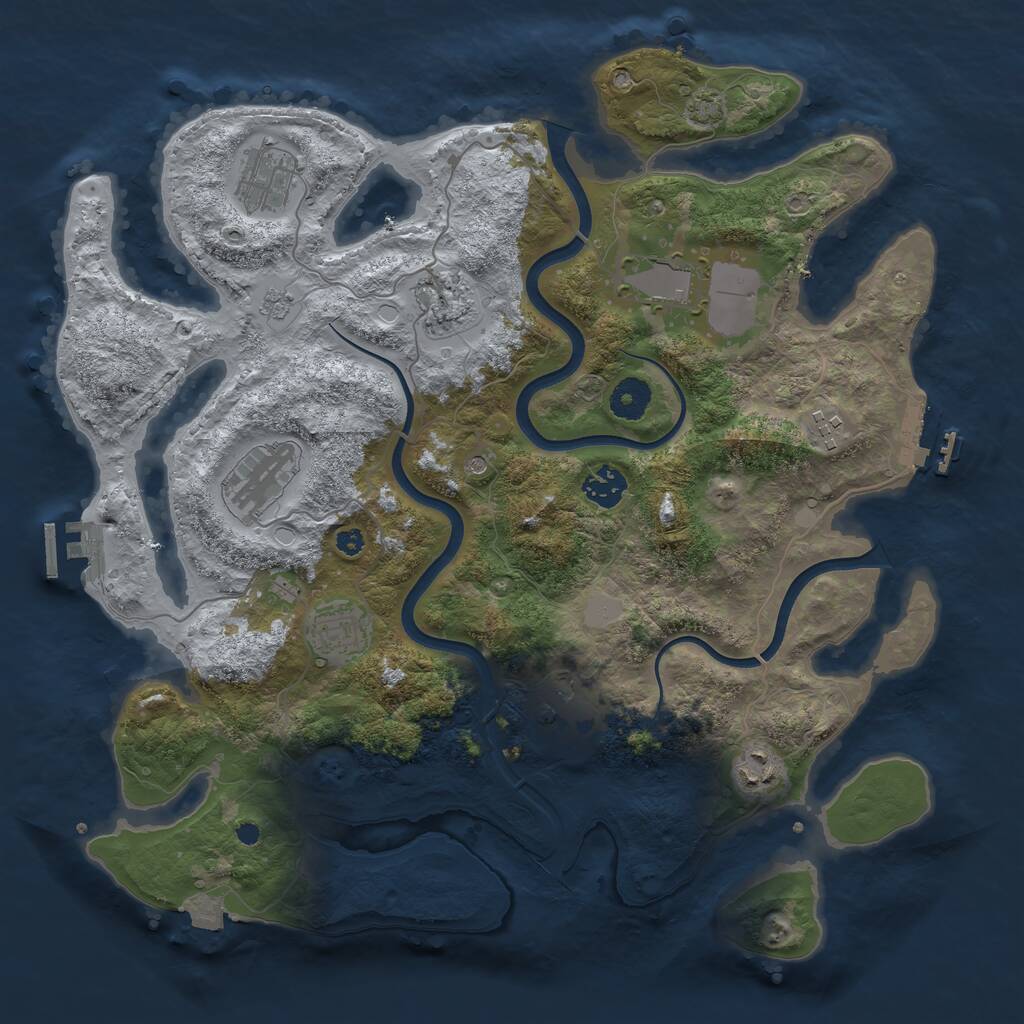 Rust Map: Procedural Map, Size: 3750, Seed: 974516507, 15 Monuments