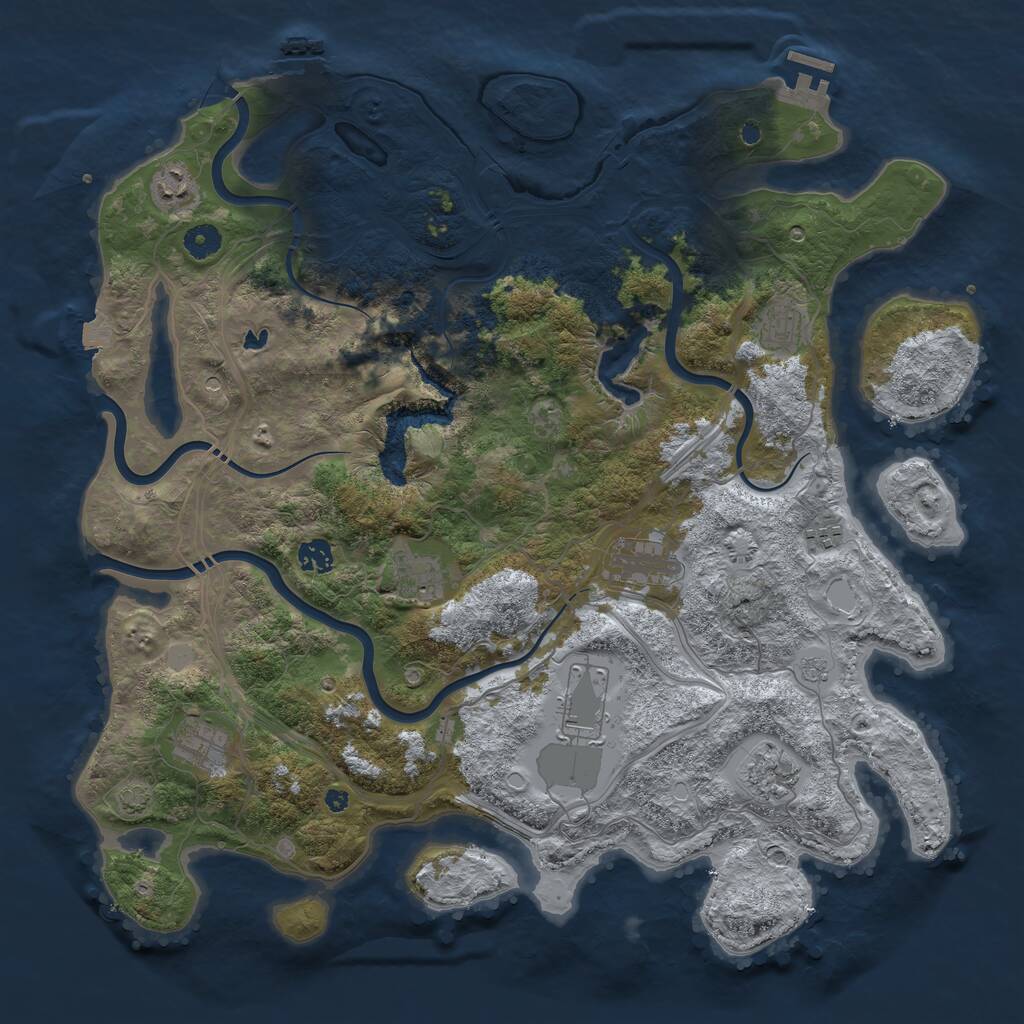 Rust Map: Procedural Map, Size: 4350, Seed: 904945951, 15 Monuments