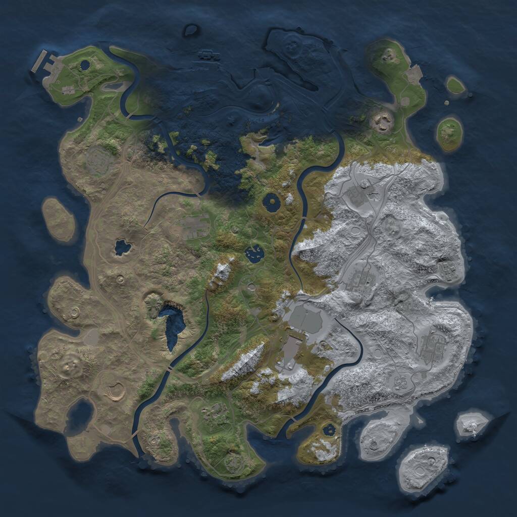 Rust Map: Procedural Map, Size: 4250, Seed: 1418491217, 17 Monuments