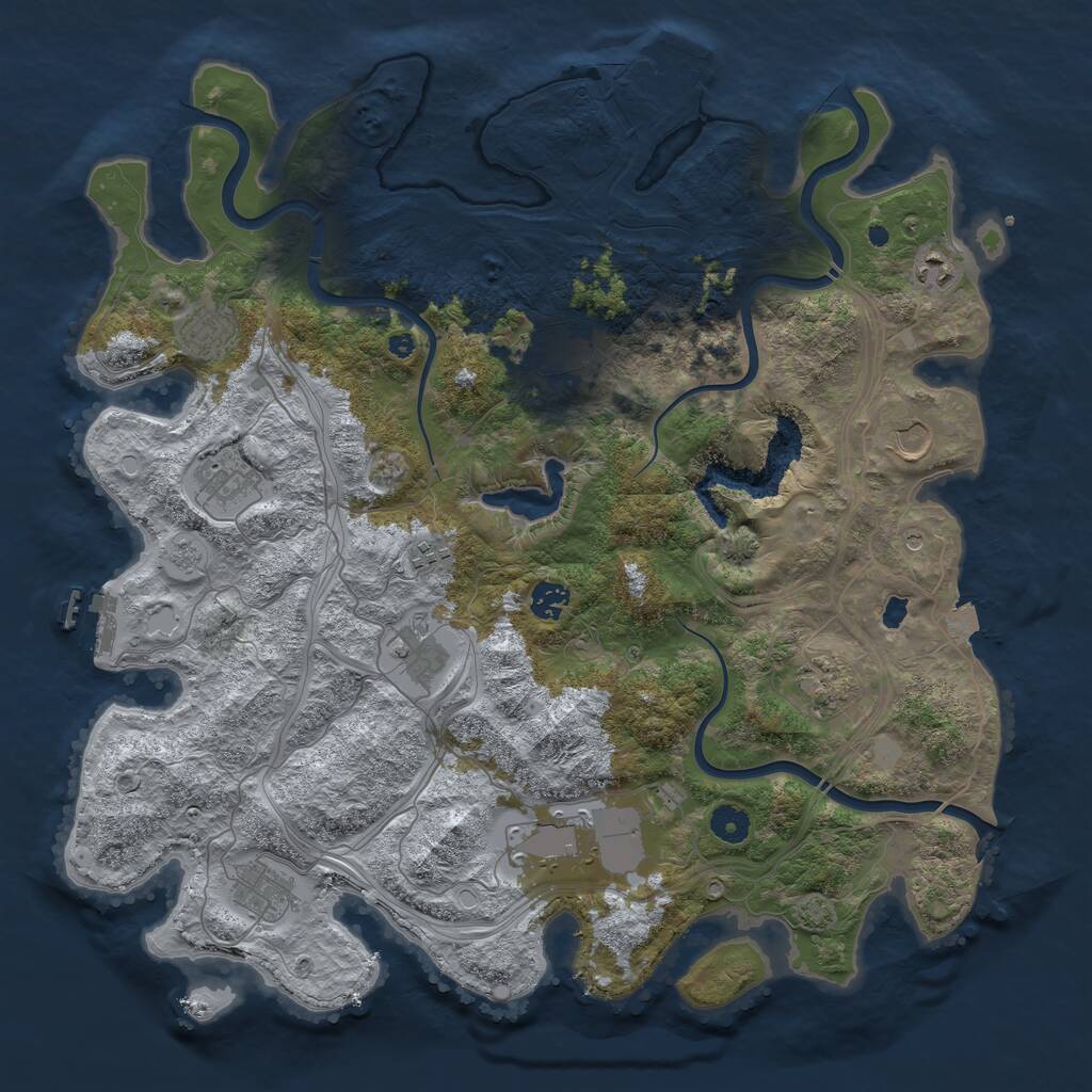 Rust Map: Procedural Map, Size: 4250, Seed: 65378188, 17 Monuments