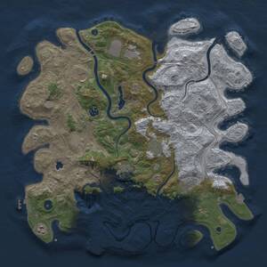 Thumbnail Rust Map: Procedural Map, Size: 4300, Seed: 6235621, 16 Monuments