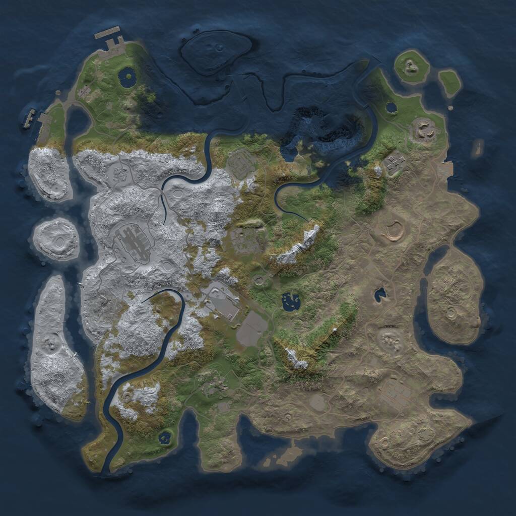 Rust Map: Procedural Map, Size: 4000, Seed: 1149312727, 16 Monuments