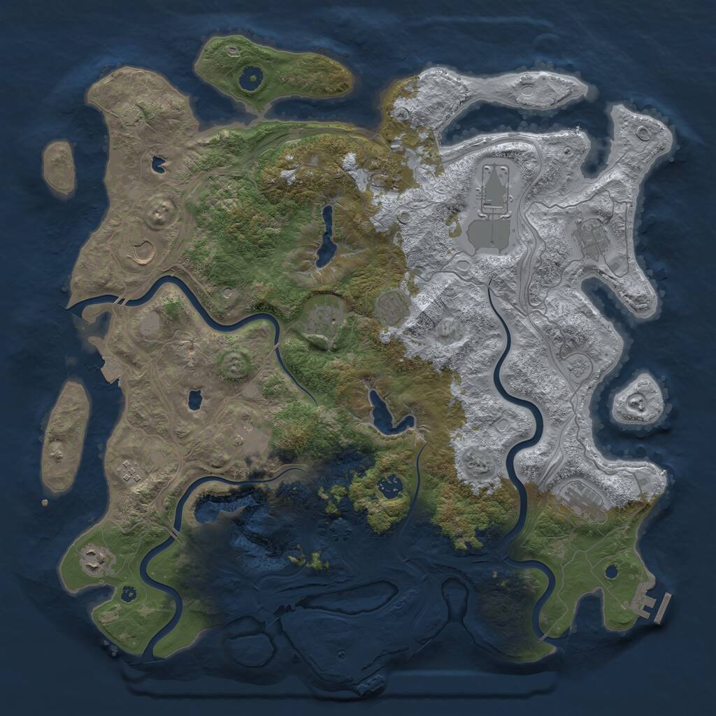 Rust Map: Procedural Map, Size: 4500, Seed: 934283, 17 Monuments