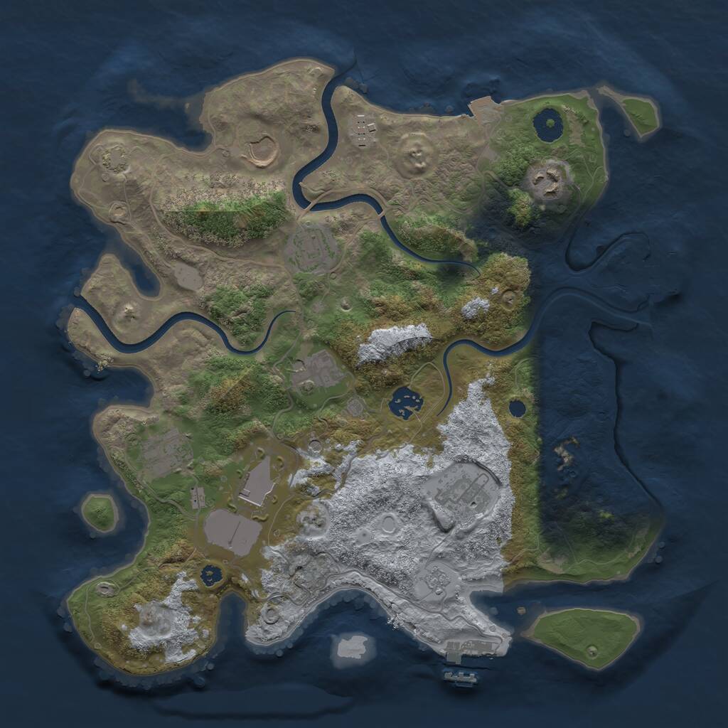 Rust Map: Procedural Map, Size: 3500, Seed: 1627887240, 15 Monuments