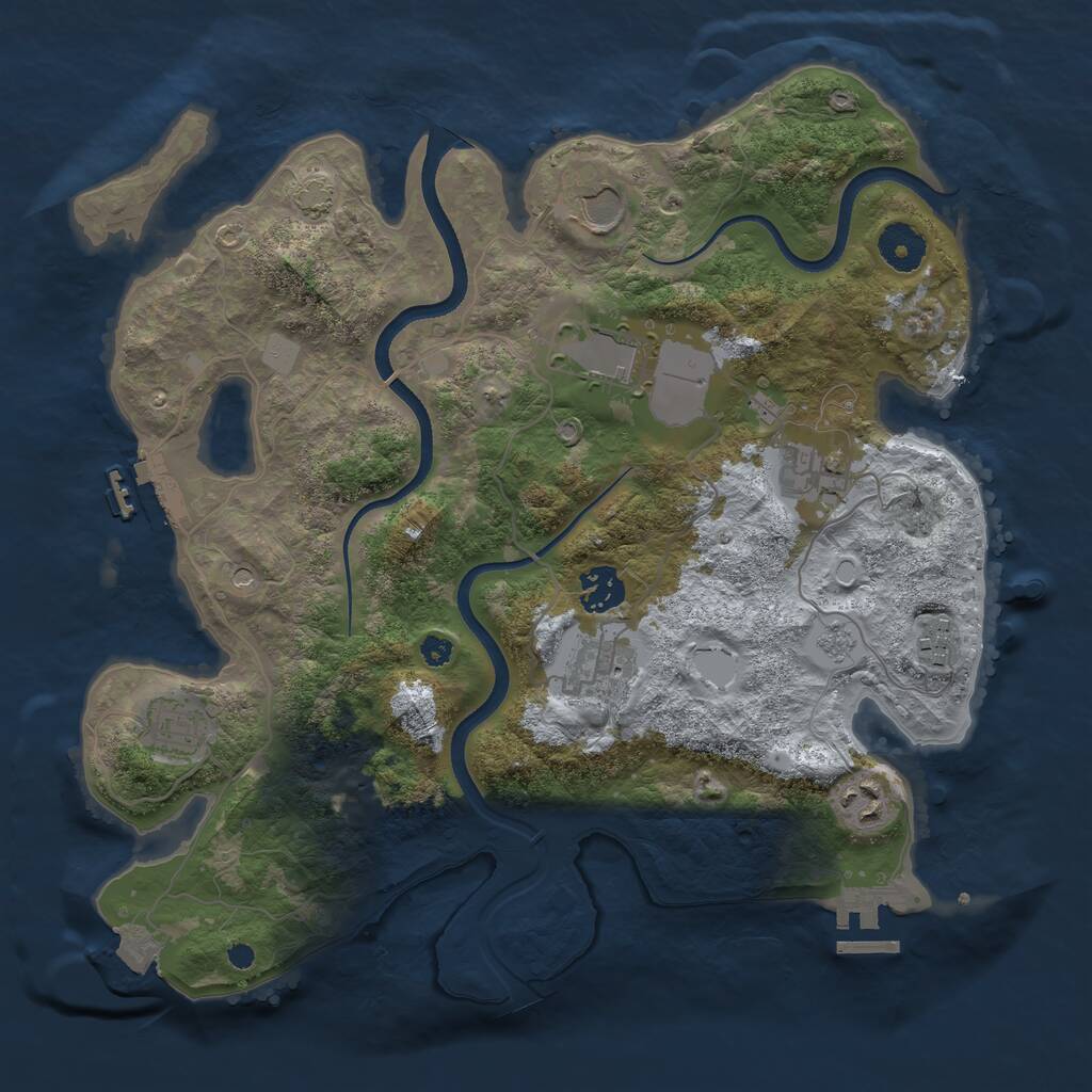 Rust Map: Procedural Map, Size: 3500, Seed: 8156098, 14 Monuments