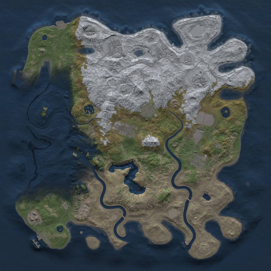 Rust Map: Procedural Map, Size: 4000, Seed: 1091675917, 15 Monuments