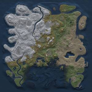 Thumbnail Rust Map: Procedural Map, Size: 4500, Seed: 105834127, 17 Monuments