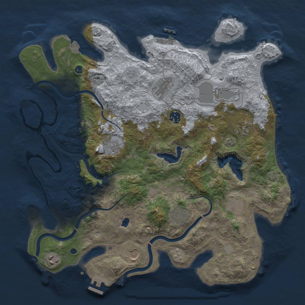 Rust Map: Procedural Map, Size: 4000, Seed: 1906116528, 16 Monuments