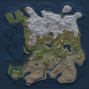 Thumbnail Rust Map: Procedural Map, Size: 4000, Seed: 1906116528, 16 Monuments