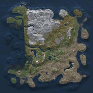 Thumbnail Rust Map: Procedural Map, Size: 4000, Seed: 1330198130, 16 Monuments