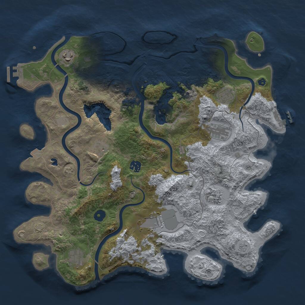 Rust Map: Procedural Map, Size: 4000, Seed: 1477658224, 15 Monuments