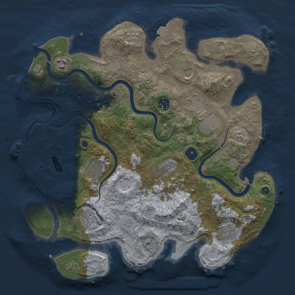 Rust Map: Procedural Map, Size: 3750, Seed: 1727224960, 15 Monuments