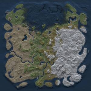 Thumbnail Rust Map: Procedural Map, Size: 6000, Seed: 1247264058, 17 Monuments
