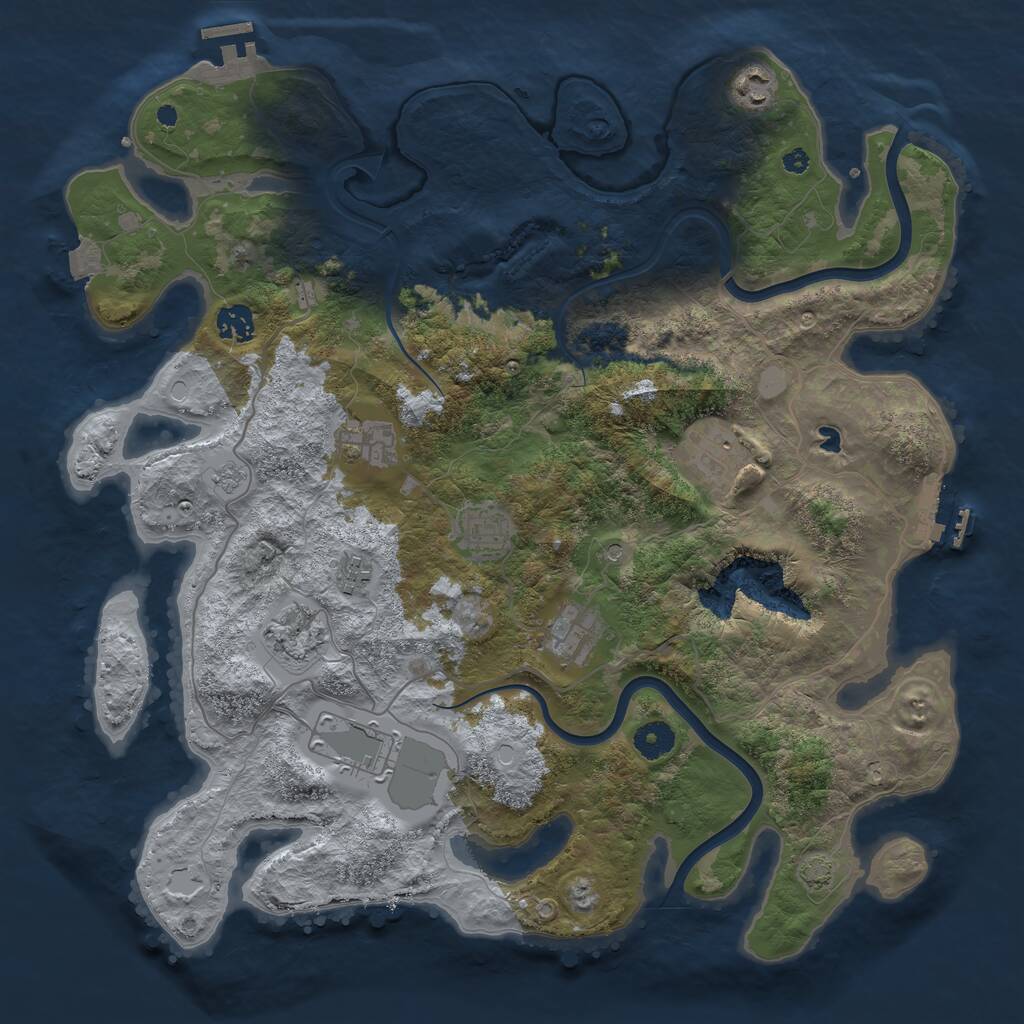 Rust Map: Procedural Map, Size: 4000, Seed: 12505831, 15 Monuments