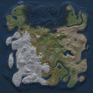 Thumbnail Rust Map: Procedural Map, Size: 4000, Seed: 12505831, 15 Monuments