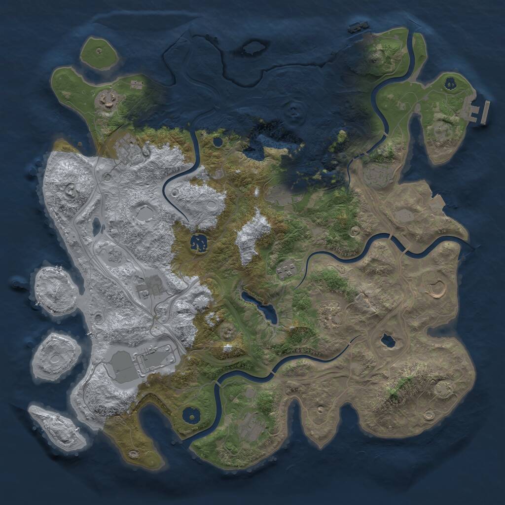 Rust Map: Procedural Map, Size: 4250, Seed: 1914738724, 17 Monuments