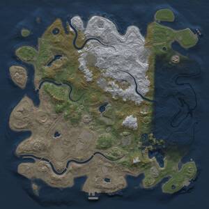 Thumbnail Rust Map: Procedural Map, Size: 4500, Seed: 575198260, 16 Monuments