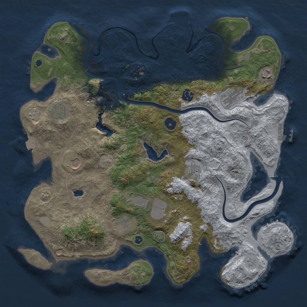 Rust Map: Procedural Map, Size: 4000, Seed: 319348465, 15 Monuments