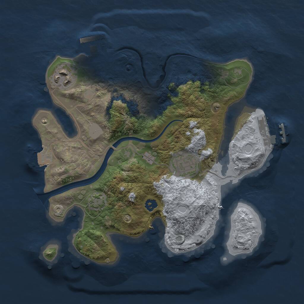Rust Map: Procedural Map, Size: 2500, Seed: 928805977, 6 Monuments