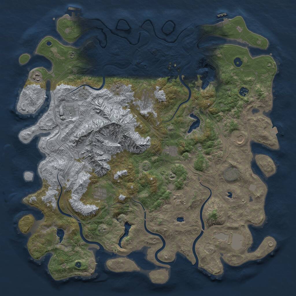 Rust Map: Procedural Map, Size: 5000, Seed: 555216999, 17 Monuments