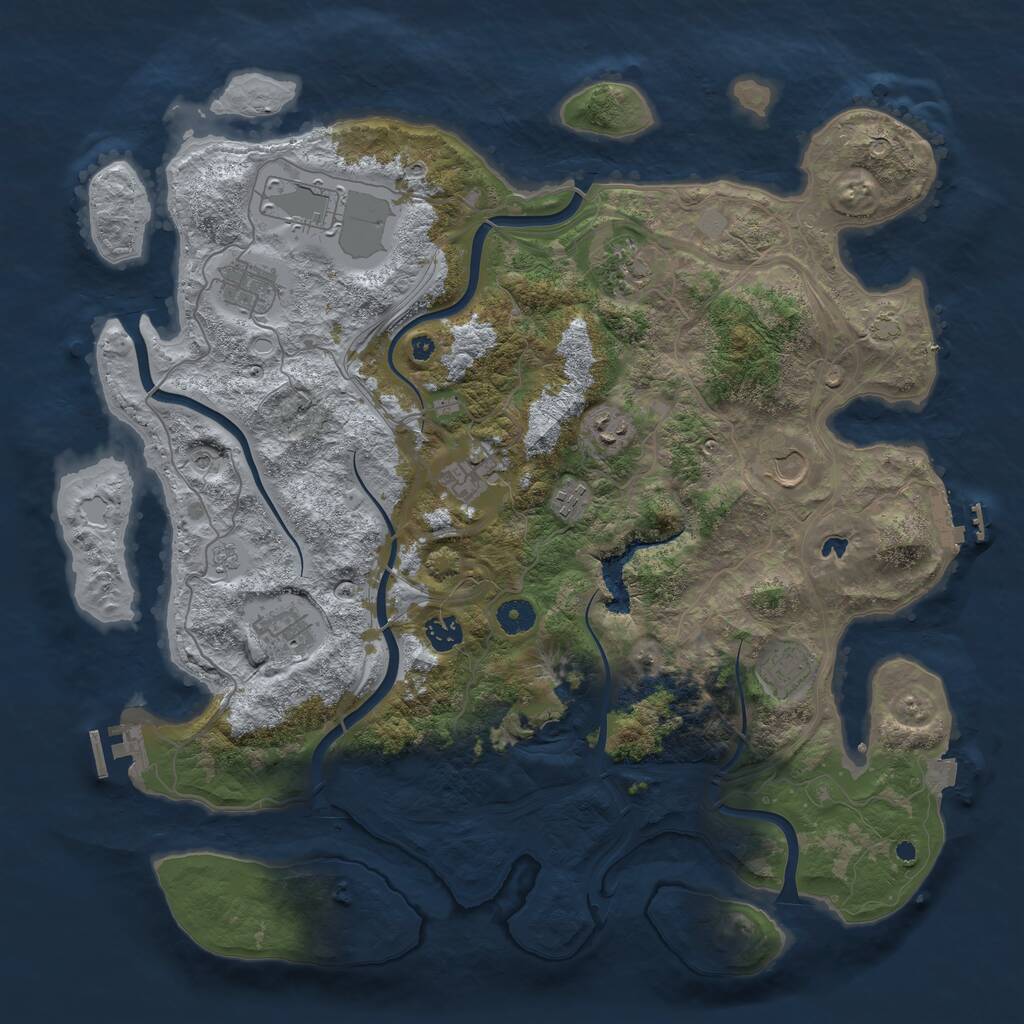 Rust Map: Procedural Map, Size: 4250, Seed: 963270537, 16 Monuments