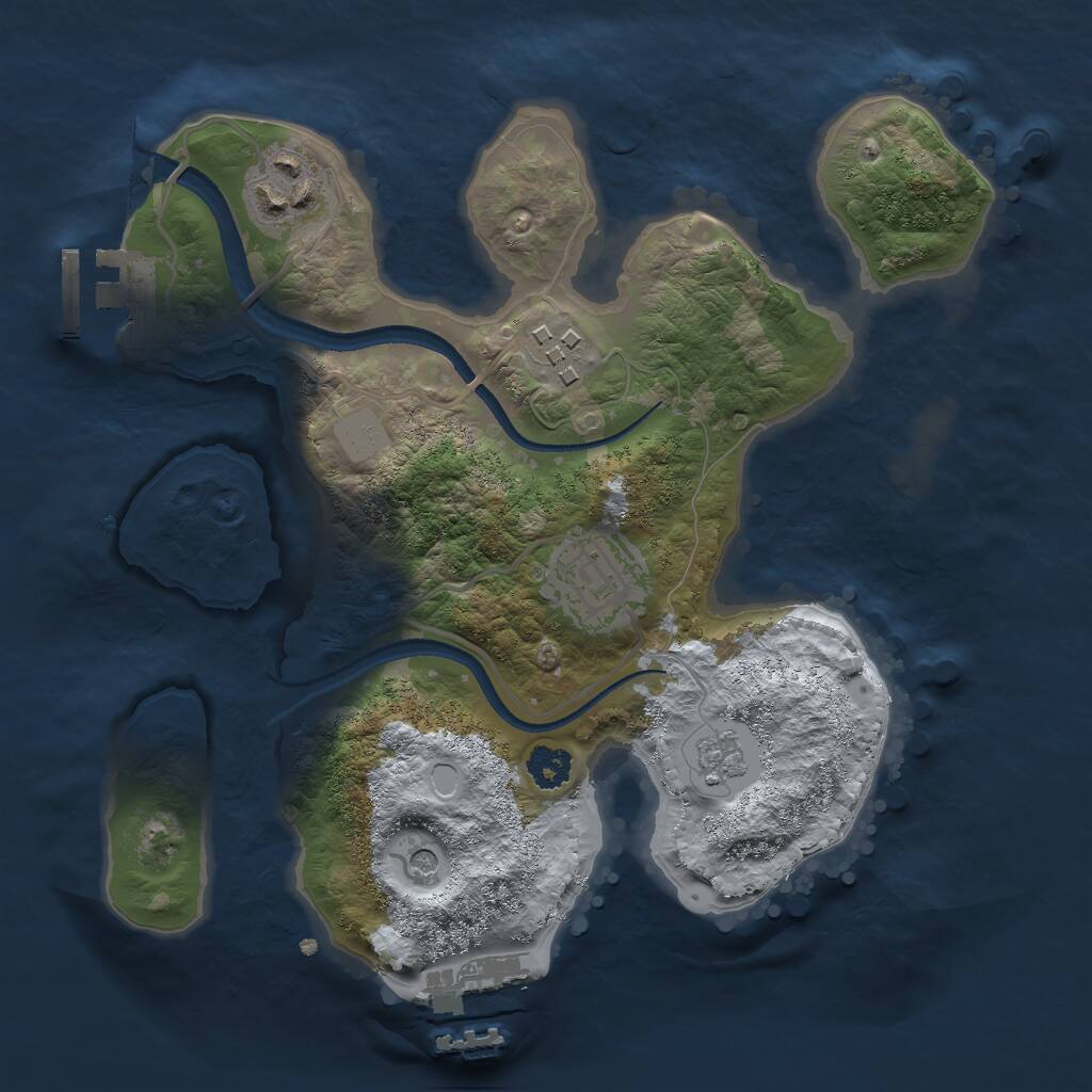 Rust Map: Procedural Map, Size: 2500, Seed: 632431782, 8 Monuments