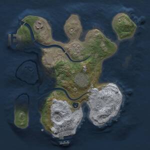 Thumbnail Rust Map: Procedural Map, Size: 2500, Seed: 632431782, 8 Monuments