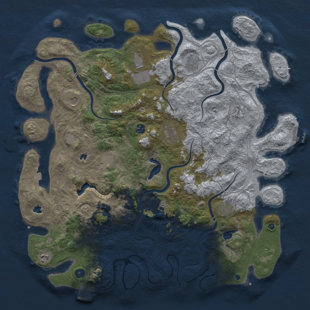 Rust Map: Procedural Map, Size: 4800, Seed: 108195890, 17 Monuments