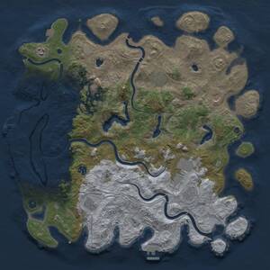 Thumbnail Rust Map: Procedural Map, Size: 4500, Seed: 13355, 15 Monuments