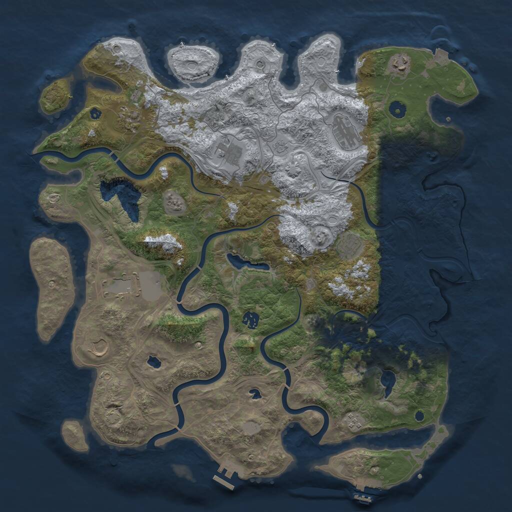 Rust Map: Procedural Map, Size: 4500, Seed: 1764682564, 15 Monuments