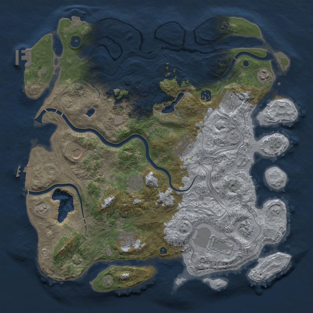 Rust Map: Procedural Map, Size: 4250, Seed: 1657805070, 16 Monuments