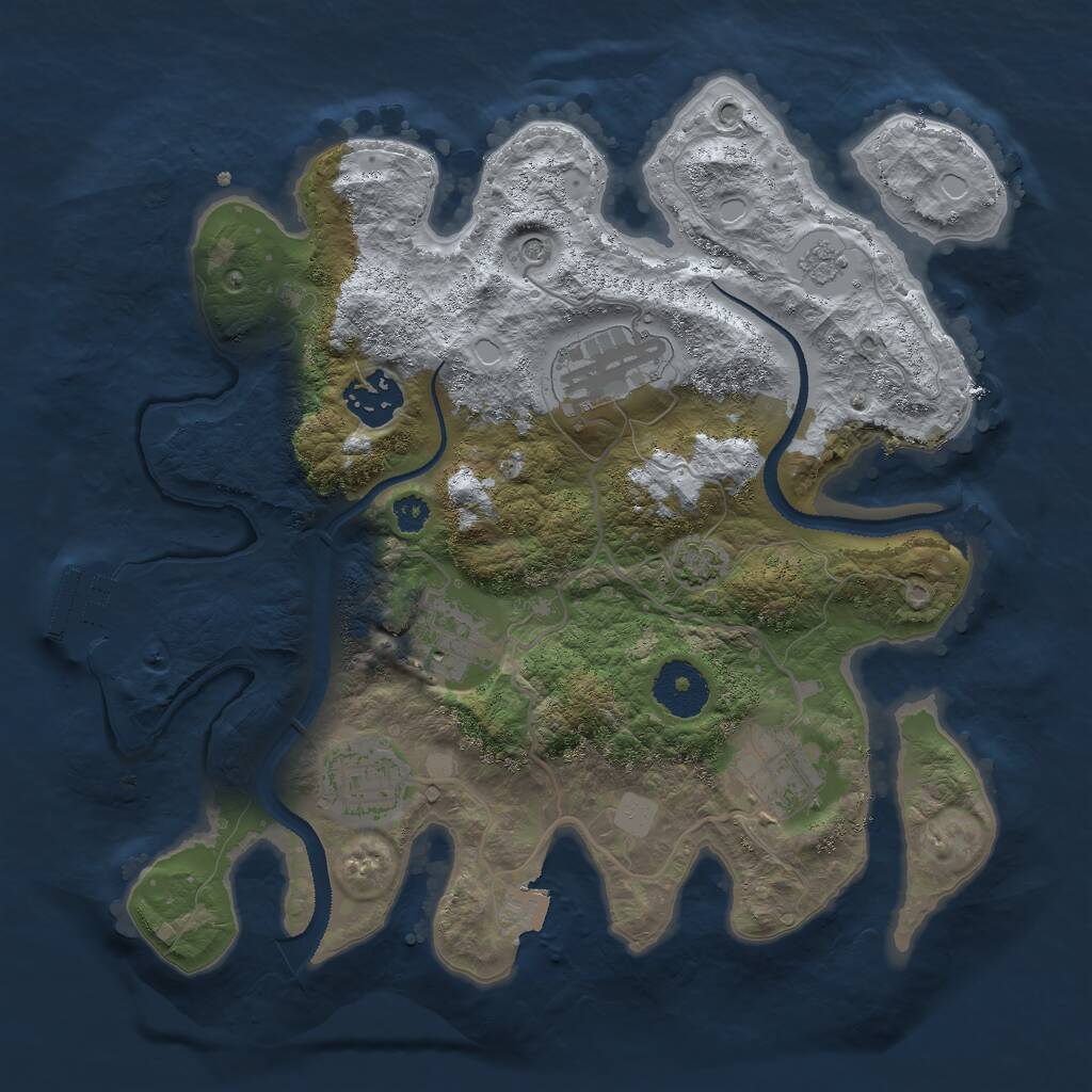 Rust Map: Procedural Map, Size: 3000, Seed: 1946189912, 10 Monuments