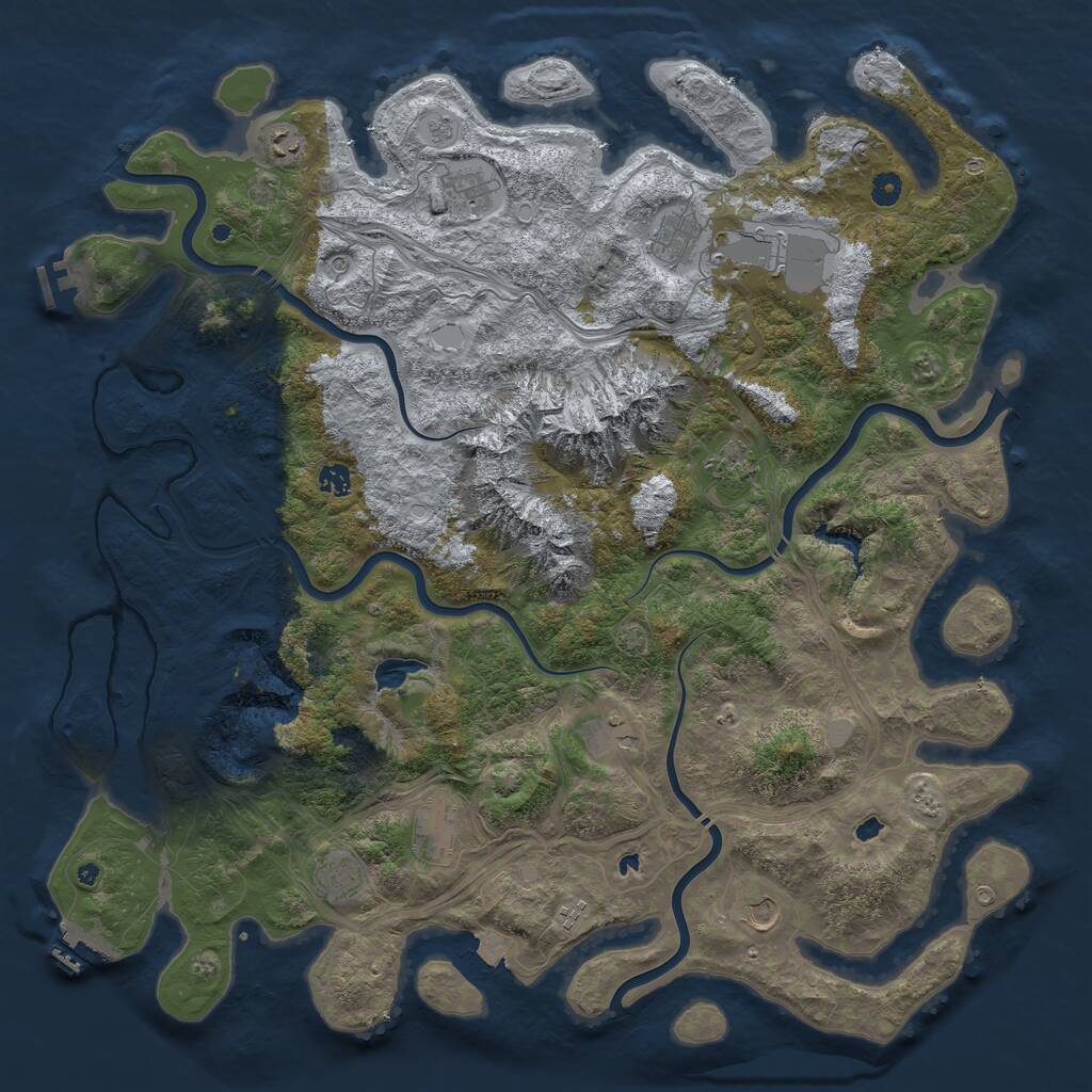 Rust Map: Procedural Map, Size: 5000, Seed: 1415769809, 17 Monuments