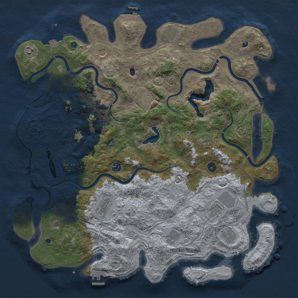 Rust Map: Procedural Map, Size: 4800, Seed: 379859120, 17 Monuments