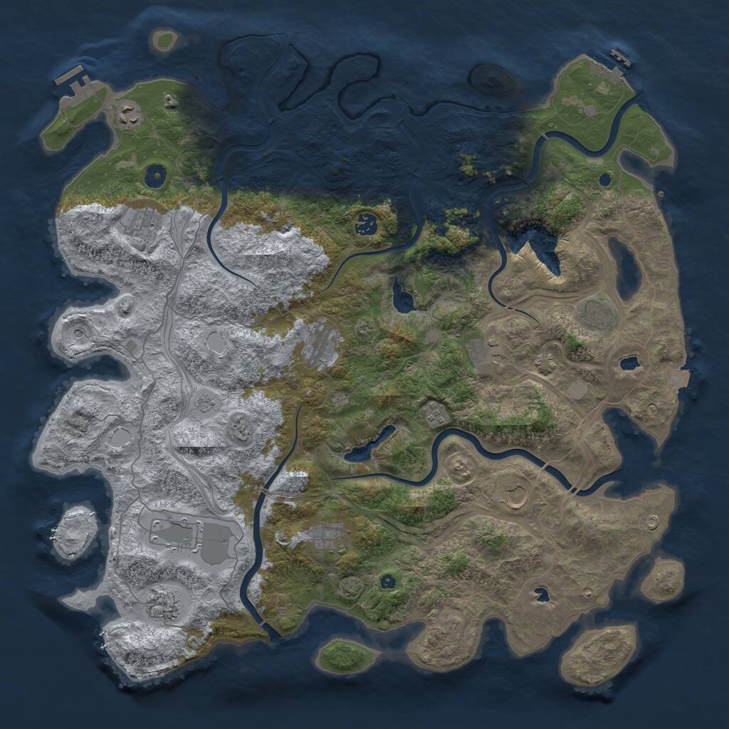 Rust Map: Procedural Map, Size: 4800, Seed: 326506, 17 Monuments
