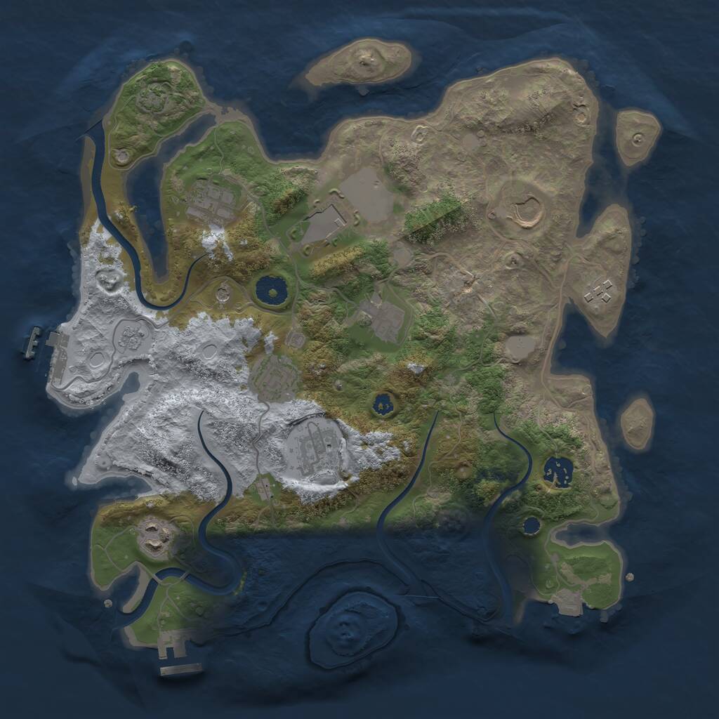 Rust Map: Procedural Map, Size: 3500, Seed: 1781746038, 15 Monuments