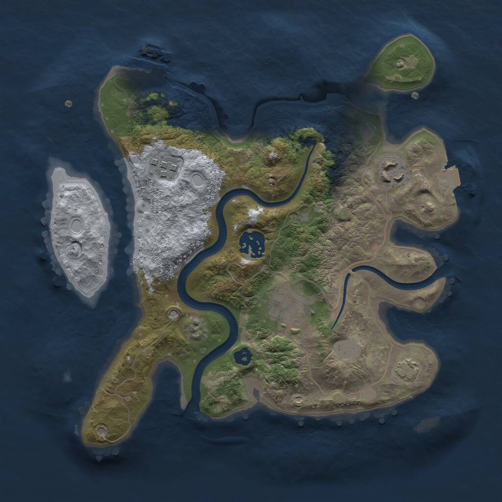Rust Map: Procedural Map, Size: 2800, Seed: 649197501, 7 Monuments