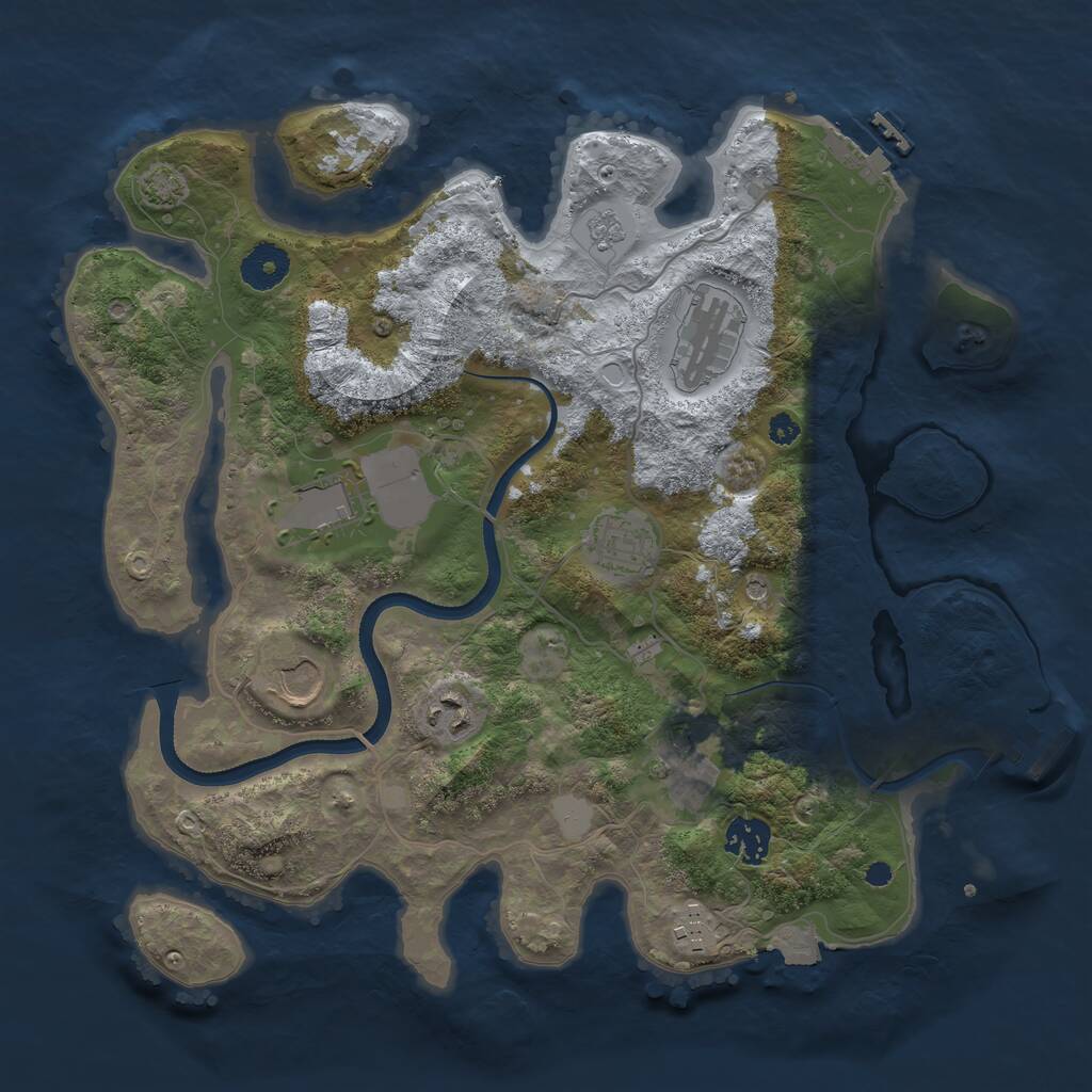 Rust Map: Procedural Map, Size: 3500, Seed: 577582582, 14 Monuments