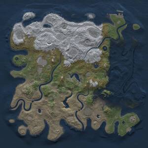 Thumbnail Rust Map: Procedural Map, Size: 4500, Seed: 17436021, 16 Monuments