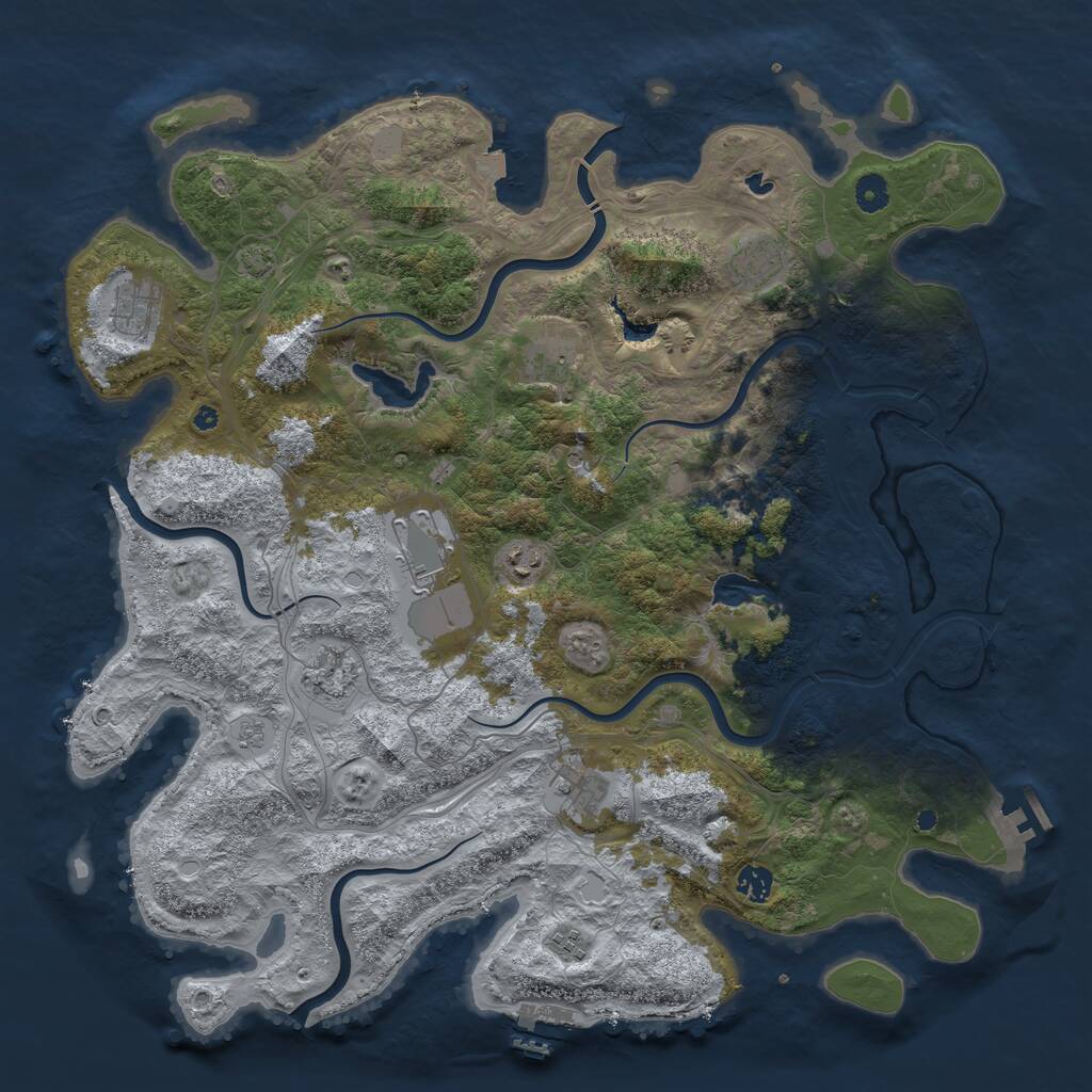 Rust Map: Procedural Map, Size: 4500, Seed: 598852690, 15 Monuments