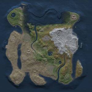 Thumbnail Rust Map: Procedural Map, Size: 3000, Seed: 10438, 12 Monuments