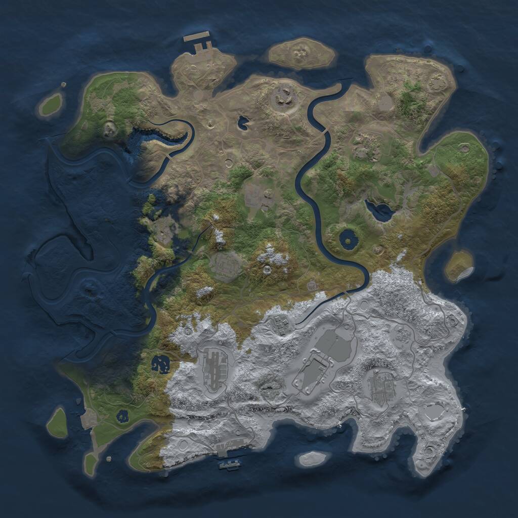 Rust Map: Procedural Map, Size: 4000, Seed: 905296259, 16 Monuments