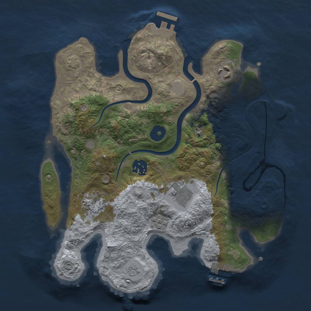 Rust Map: Procedural Map, Size: 3000, Seed: 215605466, 11 Monuments
