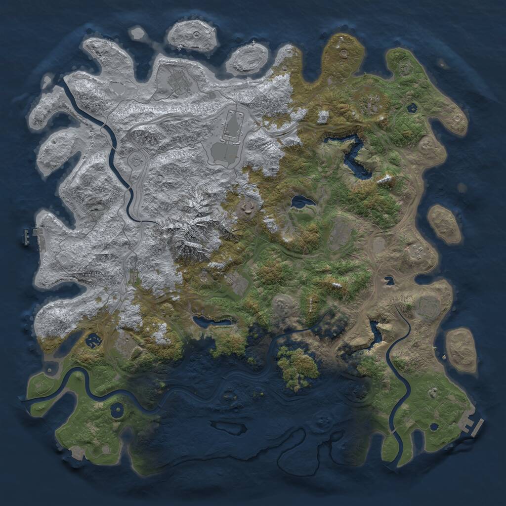 Rust Map: Procedural Map, Size: 5100, Seed: 775673771, 16 Monuments