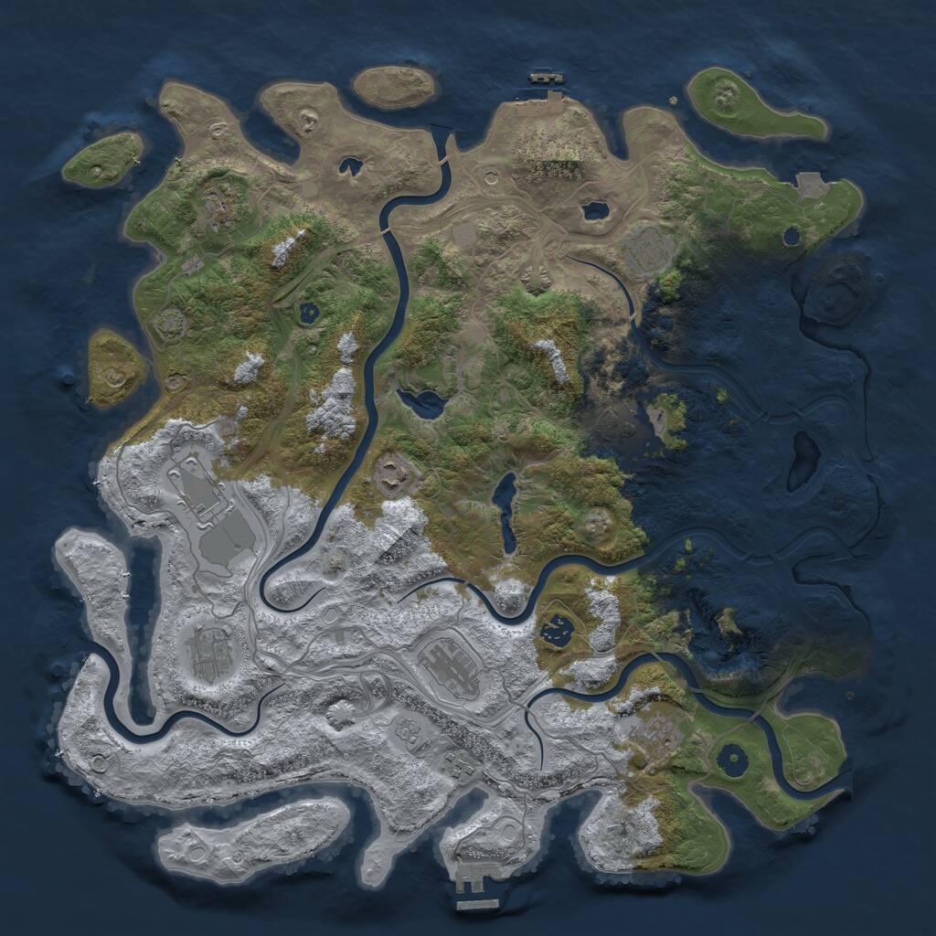 Rust Map: Procedural Map, Size: 4500, Seed: 47157798, 16 Monuments