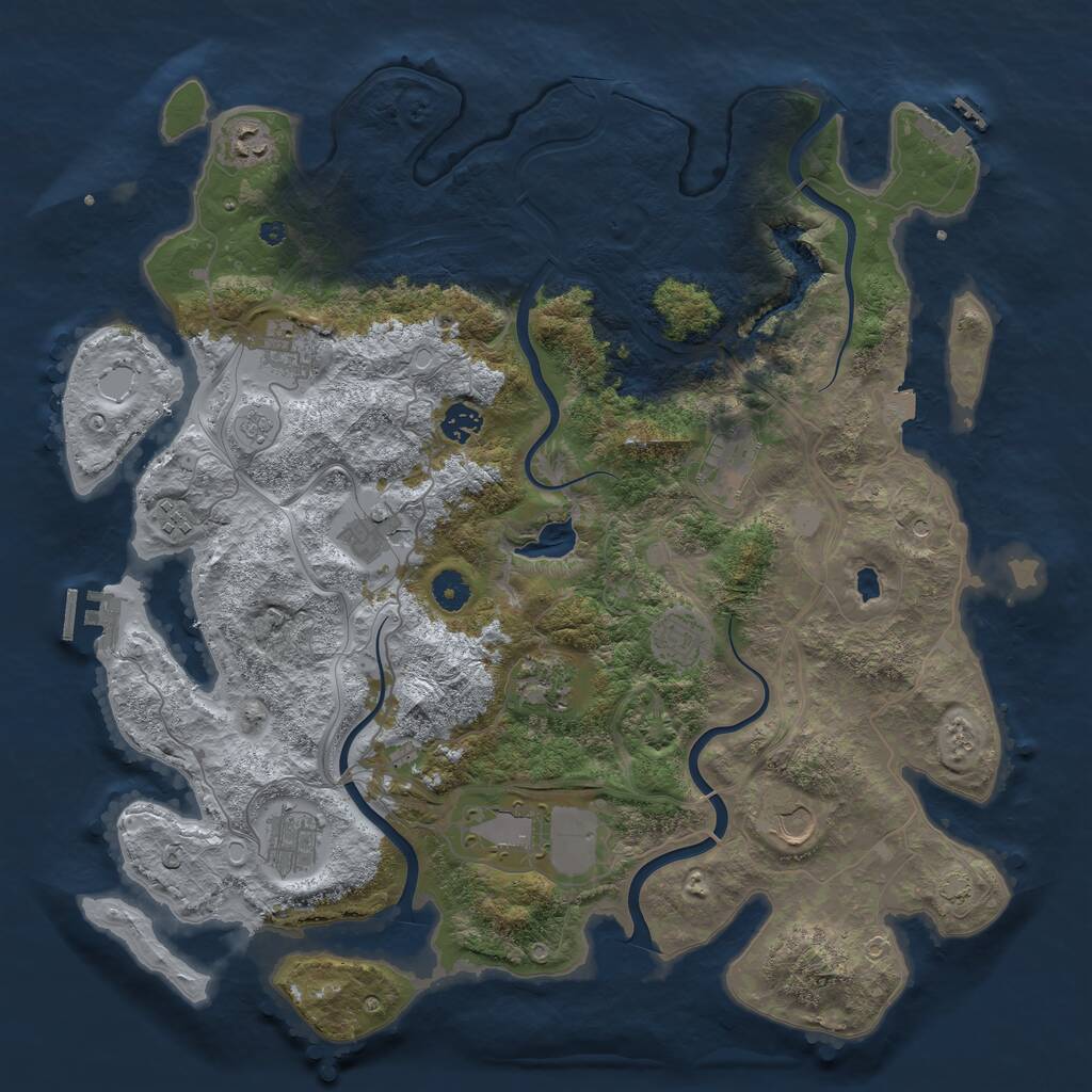 Rust Map: Procedural Map, Size: 4250, Seed: 846548782, 17 Monuments